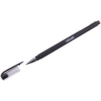 Ручка гелевая черная 0,5 мм Berlingo Velvet прорезиненый корпус CGp_50125