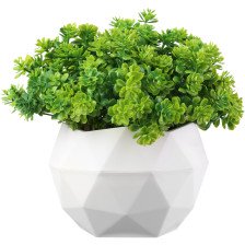 Кашпо Топаз белый с декор зеленью 0,45л