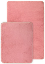 Комплект ковриков для ванной комнаты меховой Roomis Flaffy 50х80/50х40см чайная роза