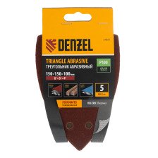 Лист шлифовальный дельтавидный 150x150x100мм P100 11 отв липучка 5шт Denzel 738617