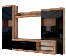 Гостиная Бастон Дуб делано/Чёрный глянец