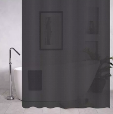 Штора для ванной комнаты 180х180см САНАКС PEVA ЧЕРНАЯ рельефная с кольцами 06-13