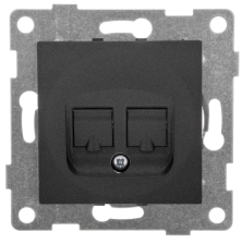 Розетка компьютерная 1-м скрытой установки С10К1-010 RJ45 графит