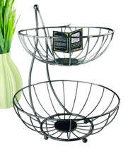 Фруктовница 2-ярусная 26см LENARDI металл черный 401-049