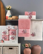 Набор полотенец махровых 4 шт 50х90/2 + 70х140/2 Maria светло-розовый Merzuka