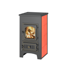 Печь-камин ВЕЗУВИЙ ПК-01 (270) с плитой и т/о красный 9 кВт 150м³ 