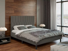 Кровать Диона с ПМ 1600х2000 тк темно-серая