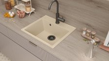 Мойка из искусственного камня 565х505 бежевый 17777/38
