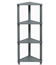 Полка угловая подвесная 4 яруса VIKEA 787418 серый