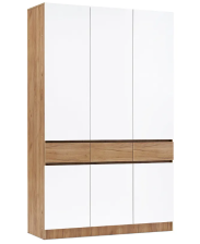 Шкаф 3-створчатый Роджина Дуб Крафт/Белый глянец 