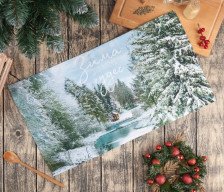 Полотенце саржа Зимняя сказка Голубой Этель 40х70