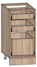 Каркас напольного шкафа ДУБЛИН 40х82х51 см, ЛДСП дуб сонома (3 ящика)