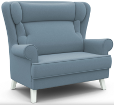 Диван Комфорт-2 Catania Dusty Blue, венге (кат3)