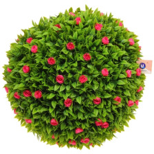 Цветок искусственный Самшит шар №2 розовый 993-0860