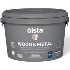 Краска по дереву и металлу полуматовая Wood&metal база С 0,9л OLSTA