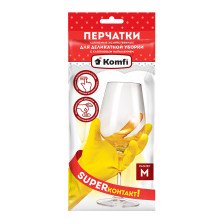 Перчатки латексные "Для деликатной уборки" Komfi рM