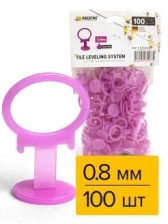 Зажим 3D+СВП Slim 0,8мм (100шт) розовый