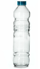 Бутылка 1,1 л стеклянная с пластиковой крышкой (бирюзовая) Вита 80339В