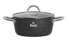 Кастрюля антипригарная 3,0 л ст кр индукция RASHEL черн гранит R-24430