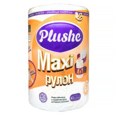 Полотенце бумажное Plushe Maxi 1шт 2 слоя Белое 40м