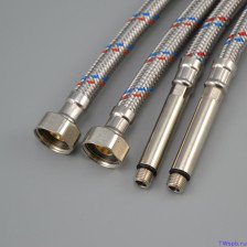 Подводка для смесителя 80см с длинным штуцером сталь 