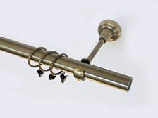 Карниз металлический гладкий d25 мм СМ-2452-1Р золото антик 2,4 м