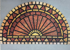 Коврик флокированный Мозаика 45х75см полукруг 