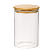 Банка с бамбуковой крышкой 950 мл прозрачная Д100 Ш100 В150