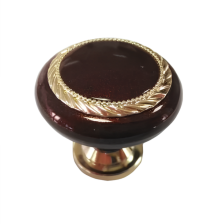 Ручка-кнопка К4 вишня+золотой