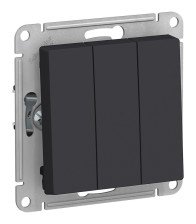 Выключатель 3-м скрытой установки Atlas Design ATN001031 карбон