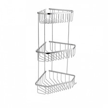 Полка нерж сталь САНАКС угловая пятиугольная 3-ярусная 25х22х18см хром 75046