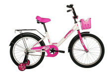 Велосипед FOXX 20" SIMPLE белый, сталь, тормоз ножной, крылья, багажник, передняя корзина
