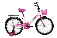 Велосипед FOXX 20" SIMPLE белый, сталь, тормоз ножной, крылья, багажник, передняя корзина