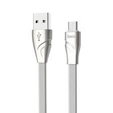 Шнур Hoco U57, USB - microUSB, 2.4 А, 1.2 м, плоский, белый 7550637