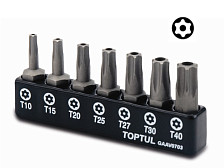 Набор бит TORX с отверстием Т10-Т40 7шт TOPTUL GAAV0703
