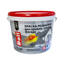 Краска резиновая для кровли, цоколя и фасада красная (12кг) Dali