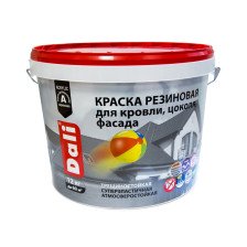 Краска резиновая для кровли, цоколя и фасада красная (12кг) Dali