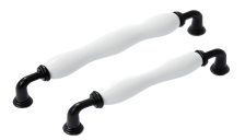 Ручка-скоба керамическая MIÇO 41-72-300-16/128 белый/черный