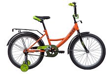 Велосипед NOVATRACK 20", VECTOR, оранжевый, защита А-тип, тормоз ножной, крылья и багажник чёрный
