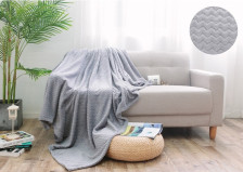 Плед велсофт в чемодане Royal Plush 009-RP серый Cleo Размер: 200х220