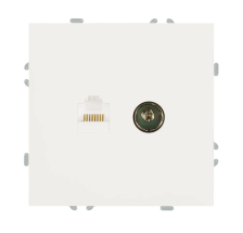 Розетка TV+компьютерная RJ-45 Эмили RST00-5106-01 белый фарфор