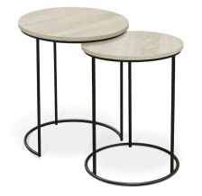 Стол журнальный SHT-CT7 дуб беленый/черный муар