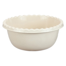 Миска пластмассовая 3,0 л круглая, белый ротанг М1312