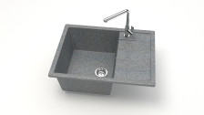 Мойка 645х505 искусственный камень темно-серый 151/Q8