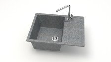Мойка 645х505 искусственный камень темно-серый 151/Q8