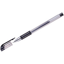 Ручка гелевая черная 0,5 мм Office Space грипп, игольчатый стержень 221708