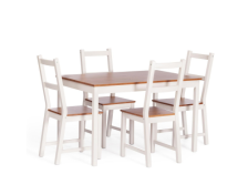 Обеденный комплект Соната (стол 120х75 +4стула) Антик/Белый