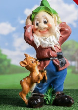 Фигура Гном с олененком 19х26х50см