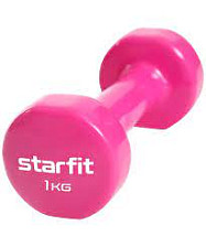 Гантель виниловая STARFIT DB-101 1 кг розовая (1 шт)