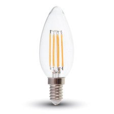 Лампа светодиодная Е14 5W/4000 С37 (прозрачный филамент) Gauss